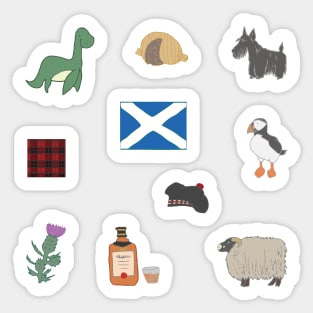 Cute Scottish Icons Sticker Pack Sticker